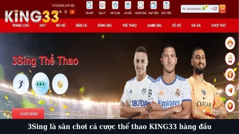 3Sing là sân chơi cá cược thể thao KING33 hàng đầu