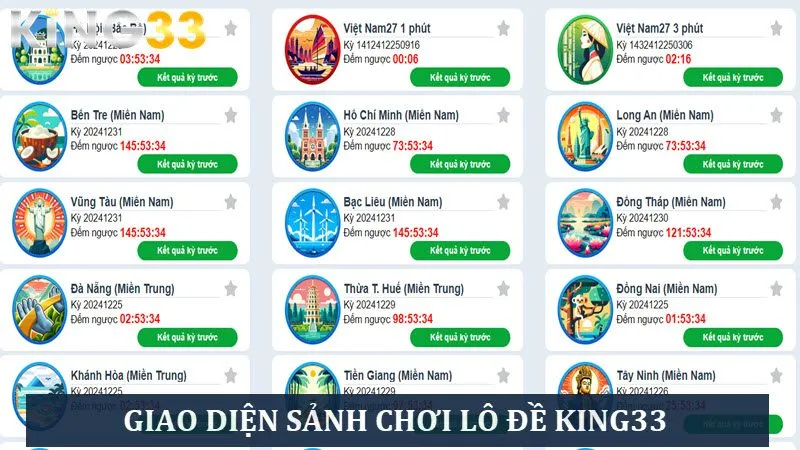 Giao diện chơi lô đề King33 đẹp mắt, dễ thao tác