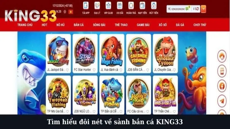 Tìm hiểu đôi nét về sảnh bắn cá KING33