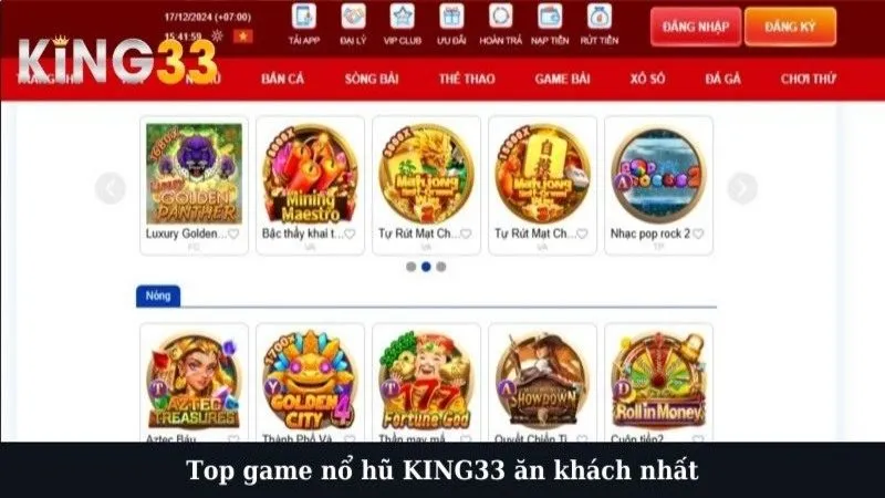 Top game nổ hũ KING33 ăn khách nhất